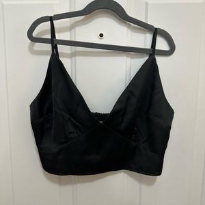 Abercrombie & Fitch Black Satin Crop Top - M